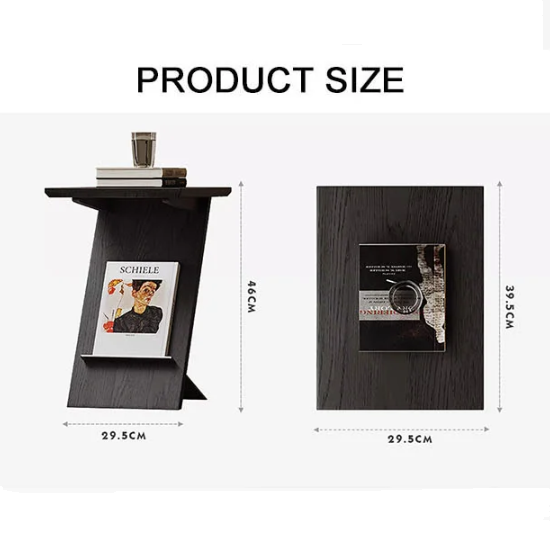 Eunice Side Table With Magazine Rack, Solid Wood