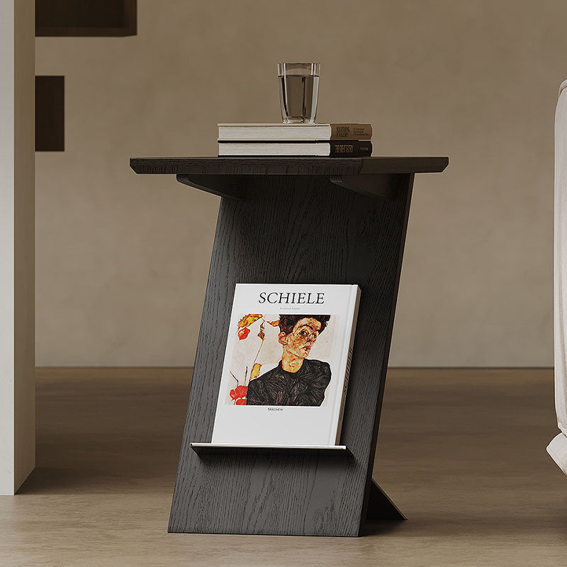 Eunice Side Table With Magazine Rack, Solid Wood
