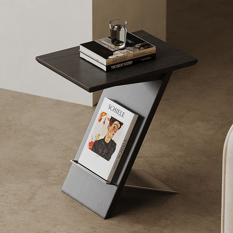 Eunice Side Table With Magazine Rack, Solid Wood