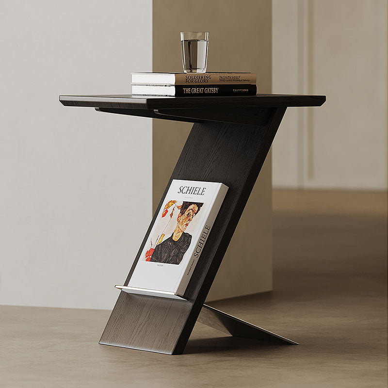 Eunice Side Table With Magazine Rack, Solid Wood