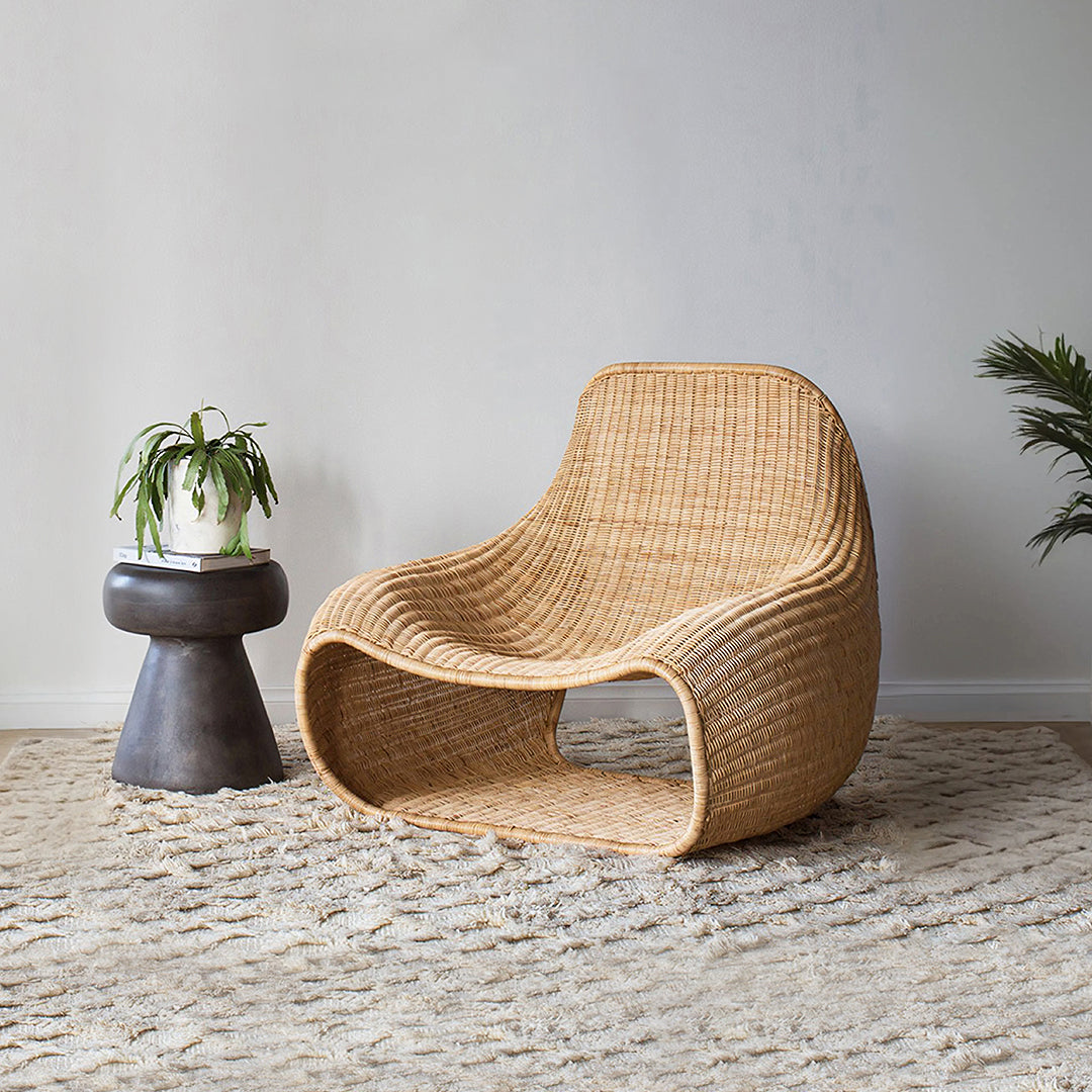 Serrano Outdoor Lounge Chair With Footstool, Rattan