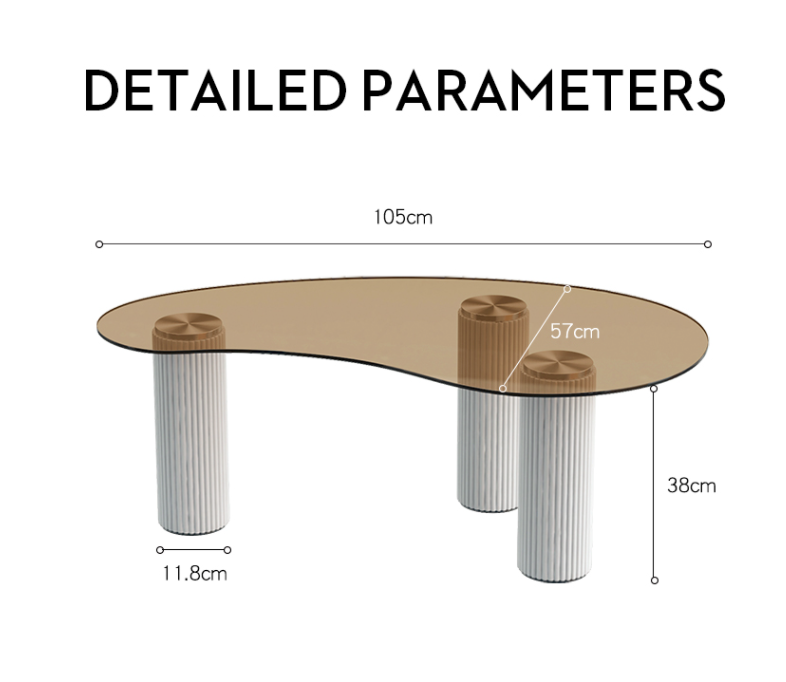 Amado Coffee Table, Glass