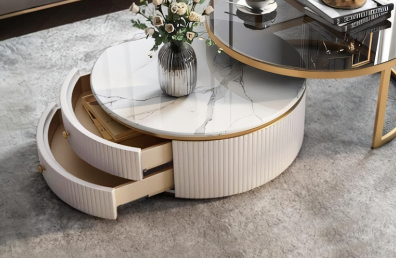 Bell Nesting Coffee Table, Glass