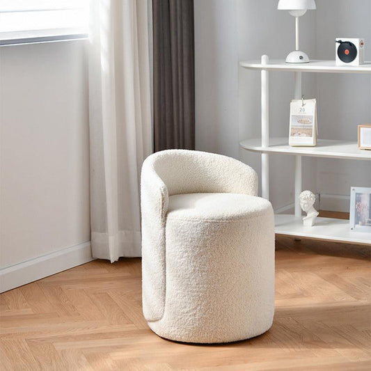 Morgan Ottoman Footstool, Dressing Table Stool, White