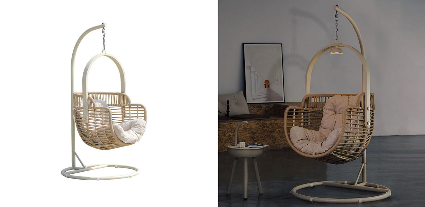 Paloma Rattan Garden Hanging Egg Chair with Stand, Indoor/ Outdoor Furniture