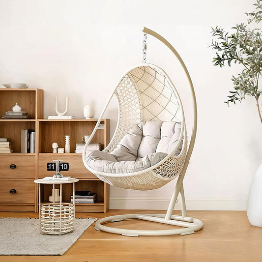 Gregory Rattan Garden Hanging Egg Chair with Stand, Indoor/ Outdoor Use